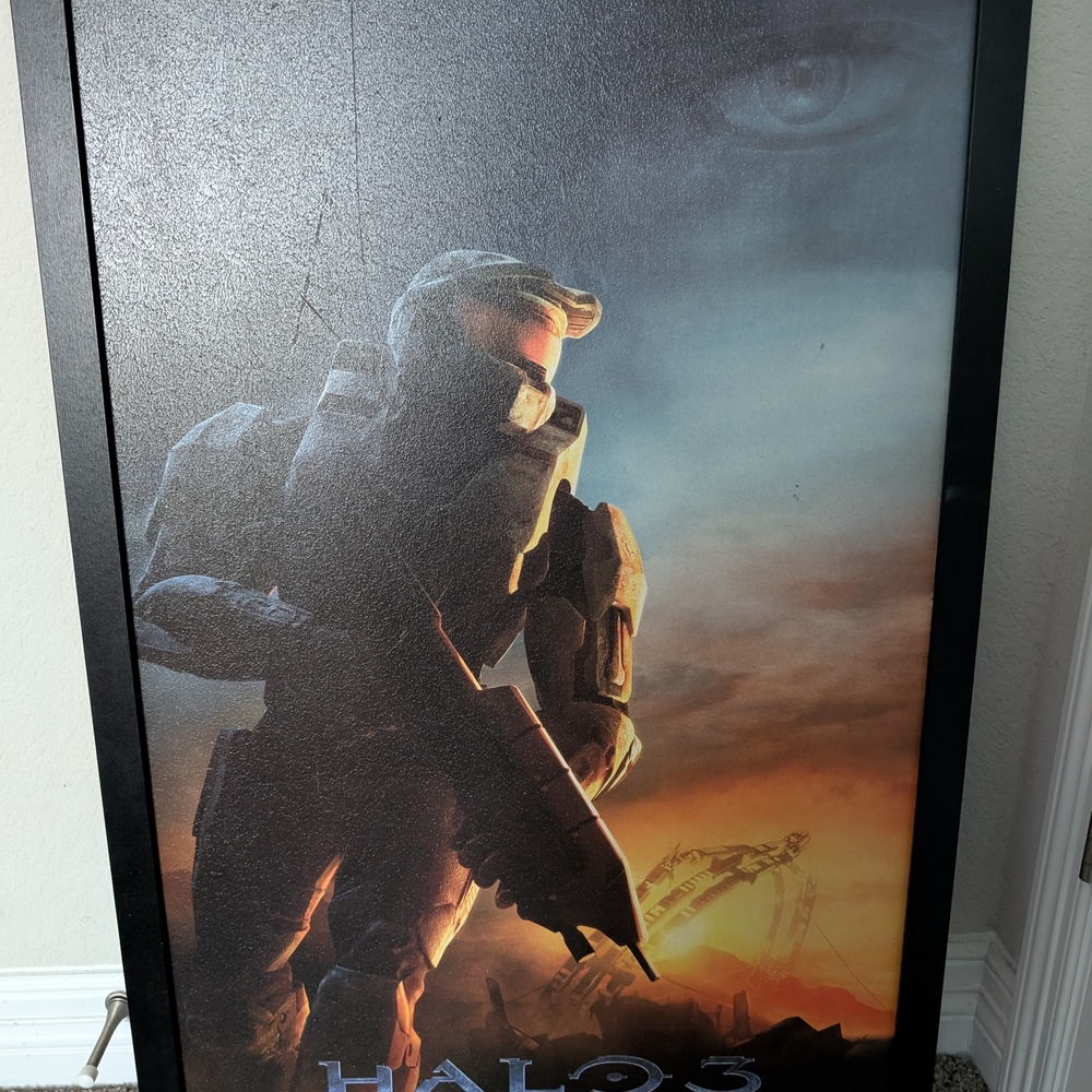 Halo 3 Art Poster - Black and Orange